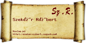 Szekér Róbert névjegykártya