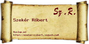 Szekér Róbert névjegykártya